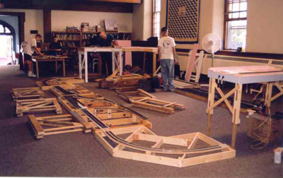 Layout sections ready to be assembled.